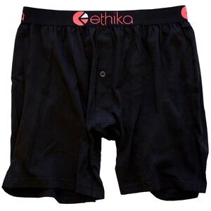 NWT ethika Black Boxer Briefs with Pink Logo Waistband (3XL)